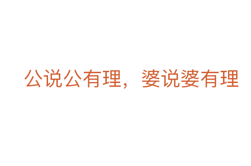 公说公有理,婆说婆有理
