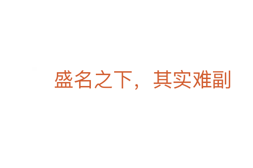 盛名之下,其实难副